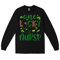 Black Leopard Glitter One Lucky Nurse Long Sleeve Tee - Artiststas