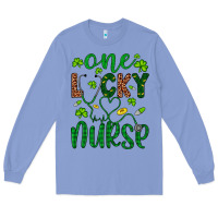 Colony Blue Leopard Glitter One Lucky Nurse Long Sleeve Tee - Artiststas