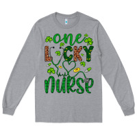 Heather Grey Leopard Glitter One Lucky Nurse Long Sleeve Tee - Artiststas