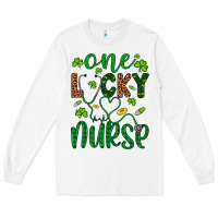 White Leopard Glitter One Lucky Nurse Long Sleeve Tee - Artiststas