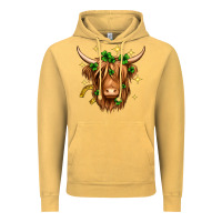Vintage Mustard St. Patrick's Day Highland Cow Vintage Hoodie - Neo Western