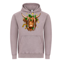 Vintage Zinc St. Patrick's Day Highland Cow Vintage Hoodie - Neo Western
