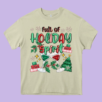 Full Of Holiday Heavy Core Tee Designed By Maliassmallbusiness