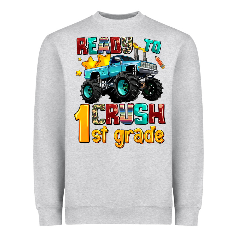 Ready To School Crush 1st Grade Heavyweight Sweatshirt by AdoDesignShop | Teevron