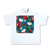 White christmas socks seamless pattern Urban Heavy Tee - BundleAndBundleShop