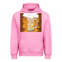 Fuchsia Pink keep calm and drink cold beer Urban Hoodie - TumblerDesignByShophia