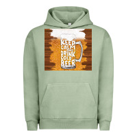Pigment Oil Green keep calm and drink cold beer Urban Hoodie - TumblerDesignByShophia