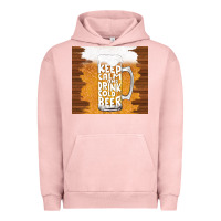 Pigment Salmon keep calm and drink cold beer Urban Hoodie - TumblerDesignByShophia