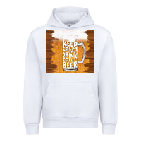 White keep calm and drink cold beer Urban Hoodie - TumblerDesignByShophia