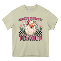 Mossy santa's favorite teacher Heavy Core Tee - MaliasSmallBusiness
