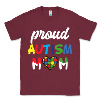 Burgundy Proud Autism Mom Mothers Day Gift Autism Awareness Classic Tee - CowhideDigitalArt
