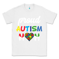 White Proud Autism Mom Mothers Day Gift Autism Awareness Classic Tee - CowhideDigitalArt