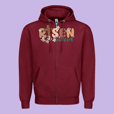 Risen Indeed Zipper Hoodie Designed By Maliassmallbusiness