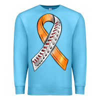 Ocean Blue Kidney Cancer Ribbon Baseball Premium Sweatshirt - BundleAndBundleShop
