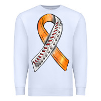 White Kidney Cancer Ribbon Baseball Premium Sweatshirt - BundleAndBundleShop