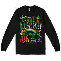 Black Western St. Patrick's Day Cross Not Lucky Simply Blessed Long Sleeve Tee - Artiststas