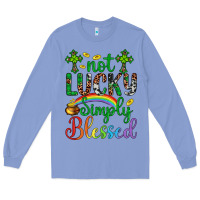 Colony Blue Western St. Patrick's Day Cross Not Lucky Simply Blessed Long Sleeve Tee - Artiststas