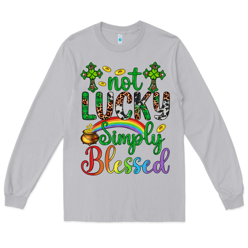 Western St. Patrick's Day Cross Not Lucky Simply Blessed Long Sleeve Tee by Artiststas | Teevron