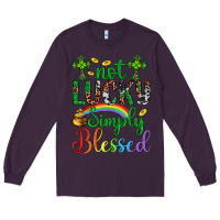 Plum Western St. Patrick's Day Cross Not Lucky Simply Blessed Long Sleeve Tee - Artiststas