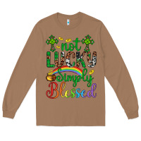 Toasted Coconut Western St. Patrick's Day Cross Not Lucky Simply Blessed Long Sleeve Tee - Artiststas