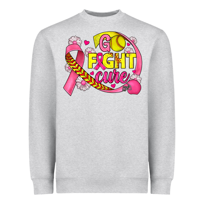 Breast Cancer Go Fight Cure Softball Heavyweight Sweatshirt by JahusDesignShop | Teevron