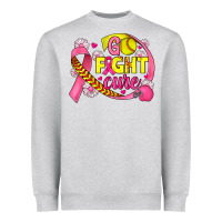 Heather Grey breast cancer go fight cure softball Heavyweight Sweatshirt - JahusDesignShop