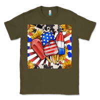 Army Green patriotic popsicles and sunflowers Classic Tee - BundleAndBundleShop