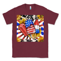Burgundy patriotic popsicles and sunflowers Classic Tee - BundleAndBundleShop