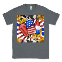 Charcoal Heather patriotic popsicles and sunflowers Classic Tee - BundleAndBundleShop
