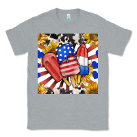 Heather Grey patriotic popsicles and sunflowers Classic Tee - BundleAndBundleShop