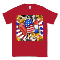 Red patriotic popsicles and sunflowers Classic Tee - BundleAndBundleShop