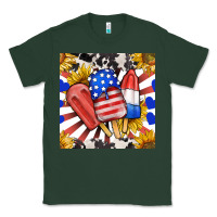Sports Green patriotic popsicles and sunflowers Classic Tee - BundleAndBundleShop