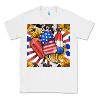 White patriotic popsicles and sunflowers Classic Tee - BundleAndBundleShop
