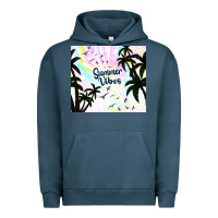 Pigment Midnight Navy summer vibes with birds Urban Hoodie - TumblerDesignByShophia