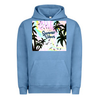 Pigment Pebble Blue summer vibes with birds Urban Hoodie - TumblerDesignByShophia