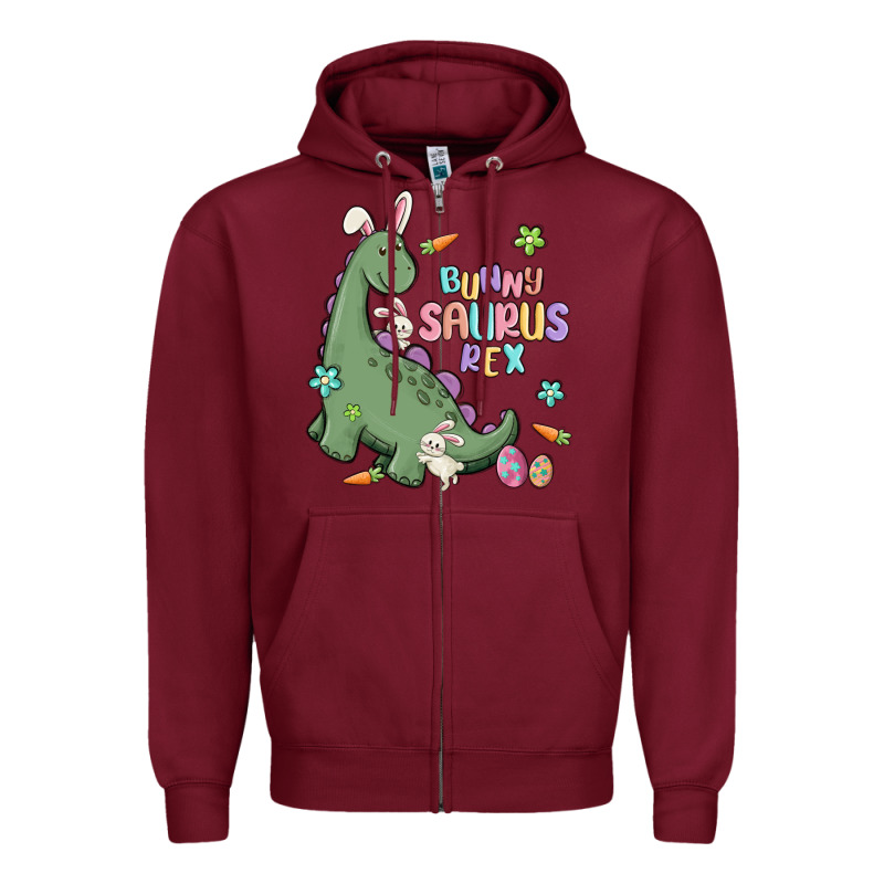 Bunny Saurus Rex Zipper Hoodie by MaliasSmallBusiness | Teevron