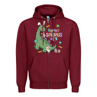 Burgundy bunny saurus rex Zipper Hoodie - MaliasSmallBusiness
