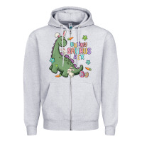 Heather Grey bunny saurus rex Zipper Hoodie - MaliasSmallBusiness