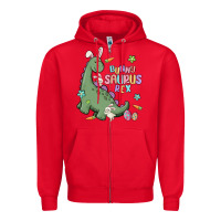 Red bunny saurus rex Zipper Hoodie - MaliasSmallBusiness