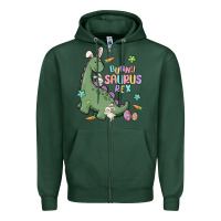 Sports Green bunny saurus rex Zipper Hoodie - MaliasSmallBusiness