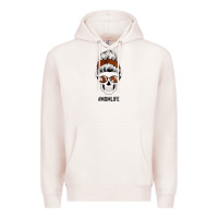 Pale Pink Western Brown Glitter Cowhide Patterned Mom Skull Premium Hoodie - Bettercallsaul