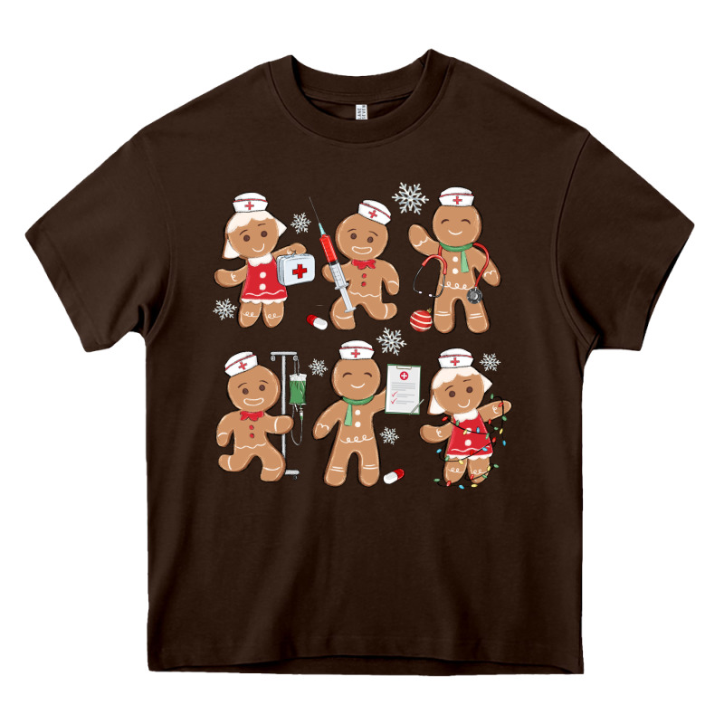 Nurse Gingerbread Heavy Core Tee by MaliasSmallBusiness | Teevron