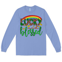 Western St. Patrick's Rainbow Lucky And Blessed Long Sleeve Tee | Teevron