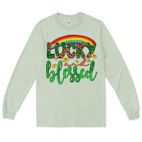 Matcha Western St. Patrick's Rainbow Lucky And Blessed Long Sleeve Tee - Artiststas