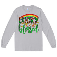 Moon Dust Western St. Patrick's Rainbow Lucky And Blessed Long Sleeve Tee - Artiststas