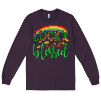 Plum Western St. Patrick's Rainbow Lucky And Blessed Long Sleeve Tee - Artiststas