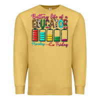 Antique Gold Battery Life Of A Educator Premium Sweatshirt - BundleAndBundleShop