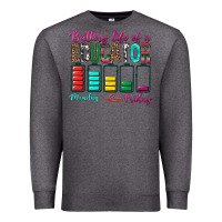 Charcoal Heather Battery Life Of A Educator Premium Sweatshirt - BundleAndBundleShop