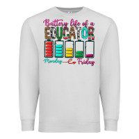 Dove Grey Battery Life Of A Educator Premium Sweatshirt - BundleAndBundleShop