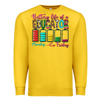 Lemon Battery Life Of A Educator Premium Sweatshirt - BundleAndBundleShop